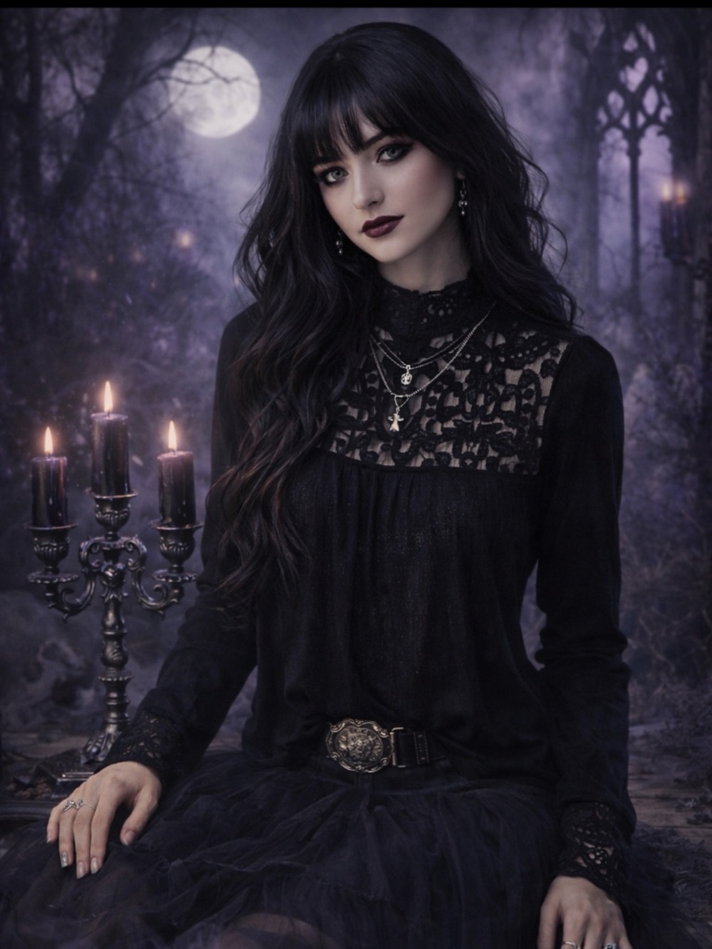 Who What Wear Black Embellished Buttoned Blouse with Mandarin Collar